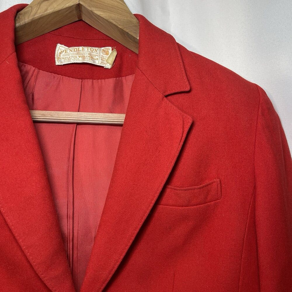 Vintage‎ Pendleton Wool Blazer Jacket Red Lined Women's Petite